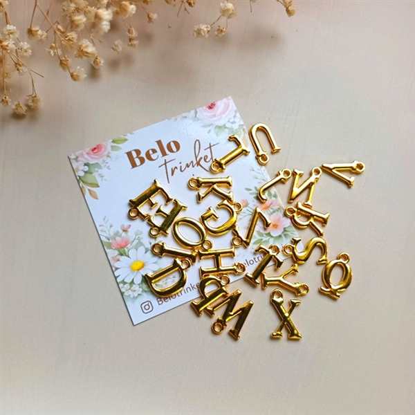 Dainty Initial birthstone golden pendant chain 